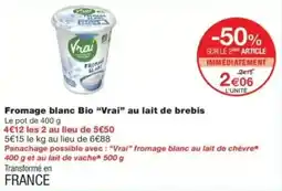 Monop' Vrai Fromage blanc Bio offre