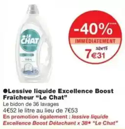 Monop' Le Chat Lessive liquide Excellence Boost Fraîcheur offre