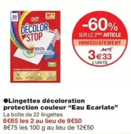 Monop' Décolor Stop Lingettes décoloration protection couleur offre