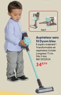 La Grande Récré Dyson Aspirateur sans fil bleu offre