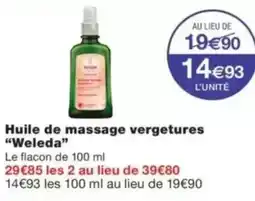 Monop' Weleda Huile de massage vergetures offre