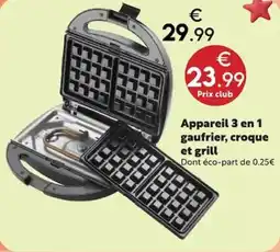Maxi Bazar Appareil 3 en 1 gaufrier, croque et grill offre