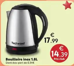 Maxi Bazar Techwood Bouilloire inox offre