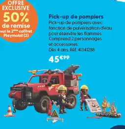 La Grande Récré Playmobil Pick-up de pompiers offre