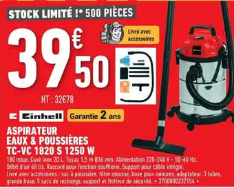 Brico Cash Aspirateur eaux & poussières TC-VC 1820 S 1250 W offre