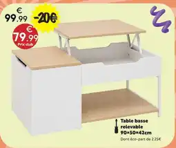 Maxi Bazar Table basse relevable offre