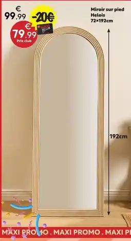 Maxi Bazar Helois Miroir sur pied offre