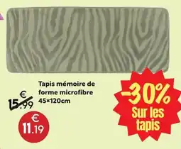 Maxi Bazar Tapis mémoire de forme microfibre offre