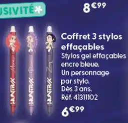 La Grande Récré Coffret 3 stylos effaçables offre