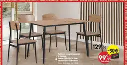 Maxi Bazar Madrid table de repas et 4 chaises offre