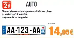 Autobacs AUTO Plaque ultra résistante personnalisée offre
