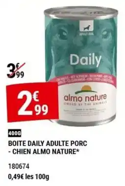 Gamm vert Almo Nature Boite Daily Adulte Porc offre