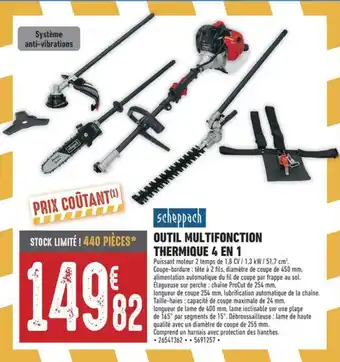 Scheppach OUTIL MULTIFONCTION THERMIQUE 4 EN 1