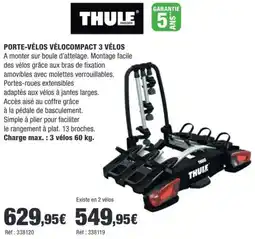 Autobacs THULE PORTE-VÉLOS VÉLOCOMPACT 3 VÉLOS offre