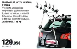 Autobacs MontBlanc PORTE-VÉLOS HATCH HANGING 3 VÉLOS offre