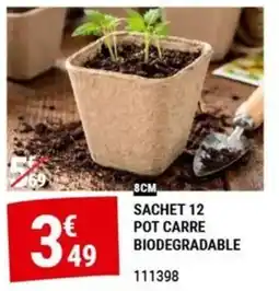 Gamm vert SACHET 12 POT CARRE BIODEGRADABLE offre