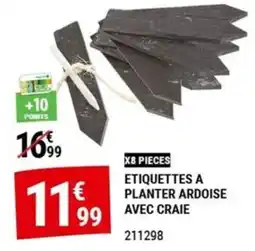 Gamm vert ETIQUETTES A PLANTER ARDOISE AVEC CRAIE offre