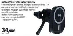Autobacs SUPPORT TÉLÉPHONE INDUCTION 15W offre
