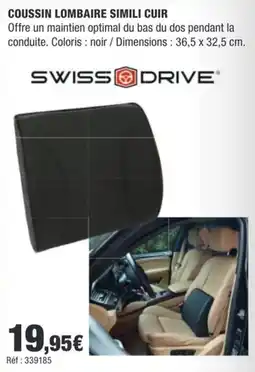 Autobacs SWISS DRIVE COUSSIN LOMBAIRE SIMILI CUIR offre
