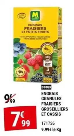 Gamm vert MASSEO ENGRAIS FRAISIERS ET PETITS FRUITS offre
