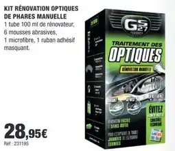 Autobacs GS27 KIT RÉNOVATION OPTIQUES offre