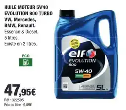 Autobacs elf HUILE MOTEUR 5W40 offre