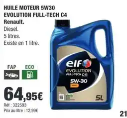Autobacs elf Huile moteur 5W30 offre