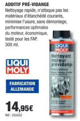 Autobacs LIQUI MOLY Additif pré-vidange offre