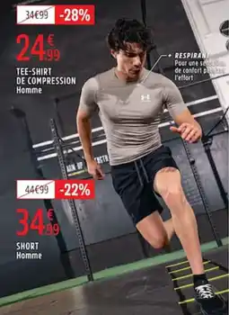 Intersport UNDER ARMOUR TEE-SHIRT DE COMPRESSION Homme offre