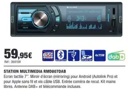 Autobacs SCALDRER STATION MULTIMEDIA RMD807DAB offre