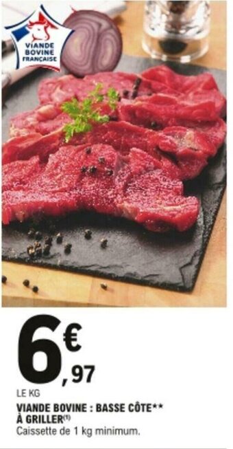 Viande bovine : basse côte à griller