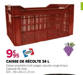 CAISSE DE RÉCOLTE