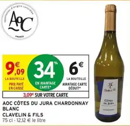 Intermarché CLAVELIN & FILS CÔTES DU JURA CHARDONNAY BLANC offre