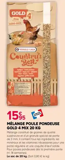 Kiriel VERSELE-LAGA Country's Best Mélange poule pondeuse Gold 4 Mix offre