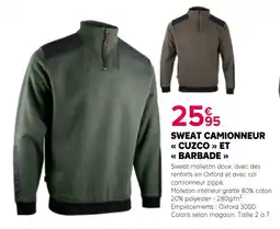 Kiriel SWEAT CAMIONNEUR « CUZCO » ET « BARBADE » offre