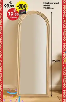 Maxi Bazar Miroir sur pied helois offre