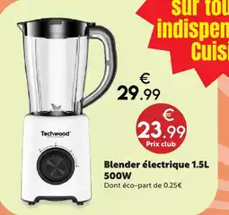 Maxi Bazar Techwood blender électrique 1.5l 500w offre
