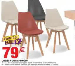 Bazarland Nordia lot de 4 chaises offre