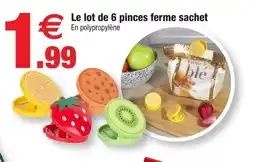 Bazarland Lot de 6 pinces ferme sachet offre