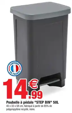 Bazarland Poubelle à pédale step bin 50l offre