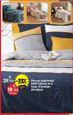 Maxi Bazar Parure imprimée et 2 taies d’oreiller offre