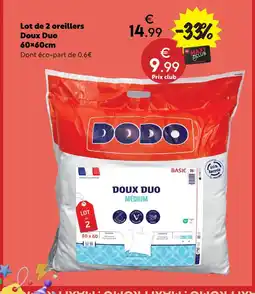 Maxi Bazar Dodo oreillers doux duo offre
