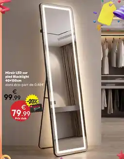 Maxi Bazar Miroir led sur pied blacklight offre