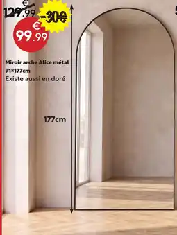 Maxi Bazar Miroir arche alice métal 91×177cm offre