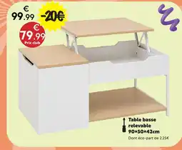 Maxi Bazar Table basse relevable offre