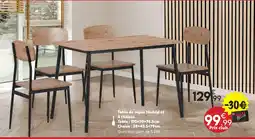 Maxi Bazar Table de repas madrid et 4 chaises offre