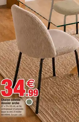 Bazarland Chaise côtelée dossier arche offre