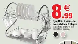Bazarland Egouttoir à vaisselle avec plateau 2 étages offre