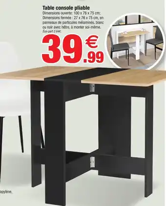Table console pliable