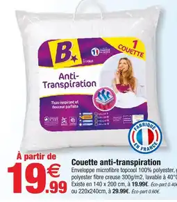Bazarland Couette anti-transpiration offre